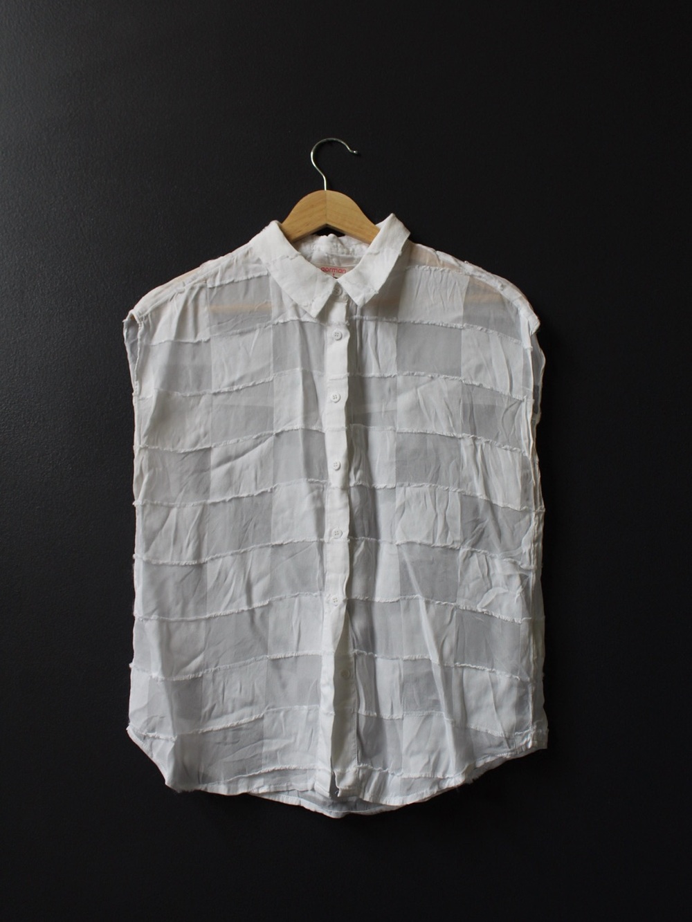 Gorman White/sheer checkered Textured Button-Down Shirt